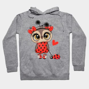 Cute fashion owl with a ladybug on a leash Hoodie